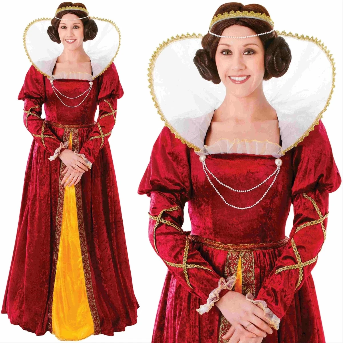 Regina Elisabetta Costume Tudor Medievale Donne Vestito