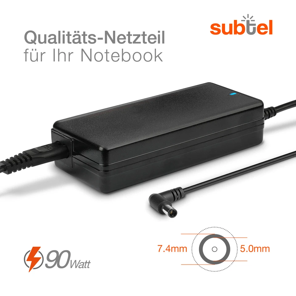 Laptop Ladegerät für HP Compaq 6730s Compaq nx8420 Ladekabel 19V 90W - Bild 2 von 4