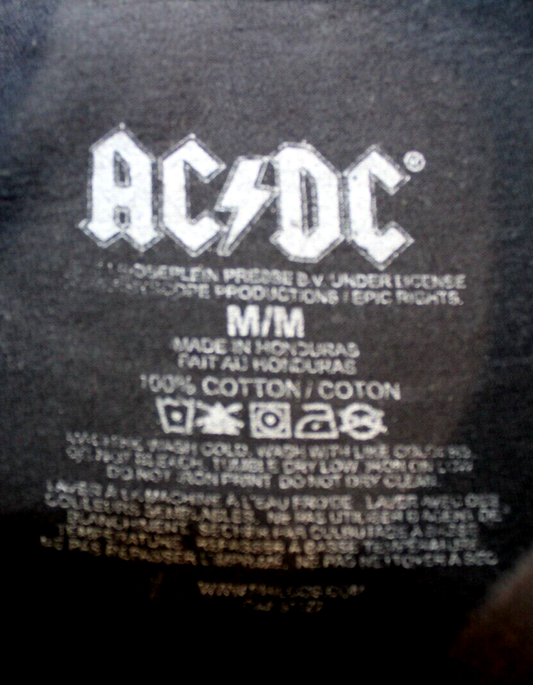 AC/DC High Voltage '75 Tour Philcos Graphic T-Shirt Mens Medium Short ...