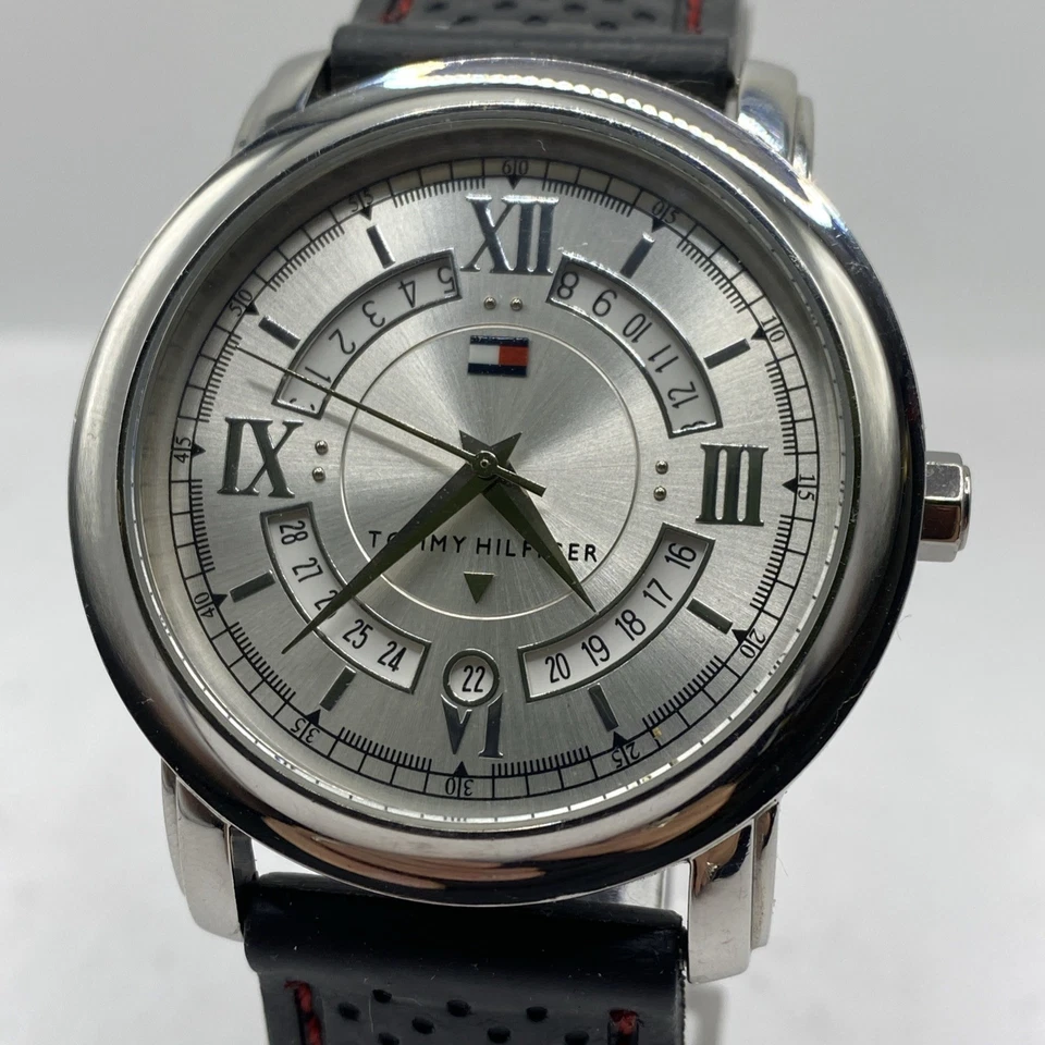 Tommy Hilfiger Men's Watch 42mm Black Leather Strap Watch Works . Great Gift - Image 2 of 4