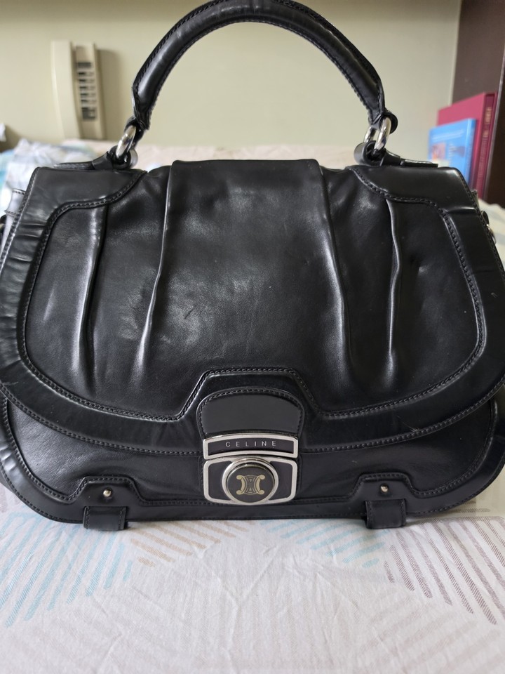 Vintage Celine black Leather Handbag