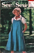 5759 Vintage Butterick Sewing Pattern Misses 1970s Loose Fitting Flared Jumper