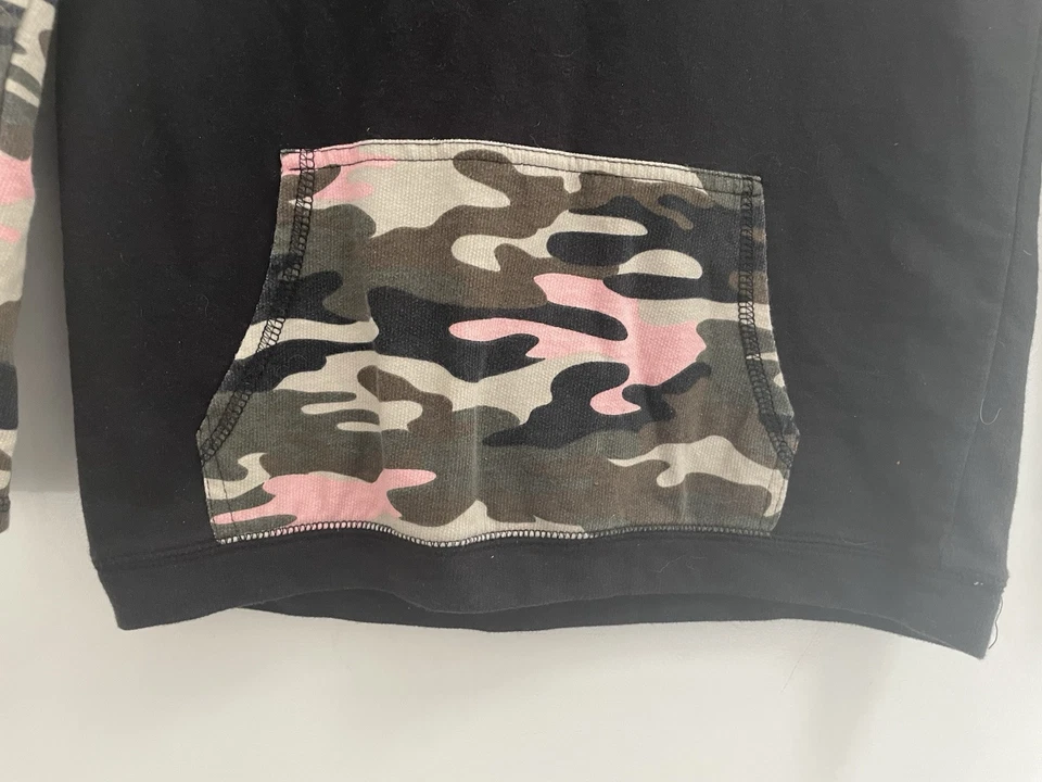Camisa Joe Boxer Para Mujer Rosa Camuflada Mezcla de Algodón Cuello Redondo Manga Raglán Negra S Foto 3 de 4