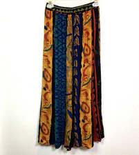 Vtg Maxi skirt Womens Sz 6 Flared Prairie Art Flowy Boho Festival Peasant 90s