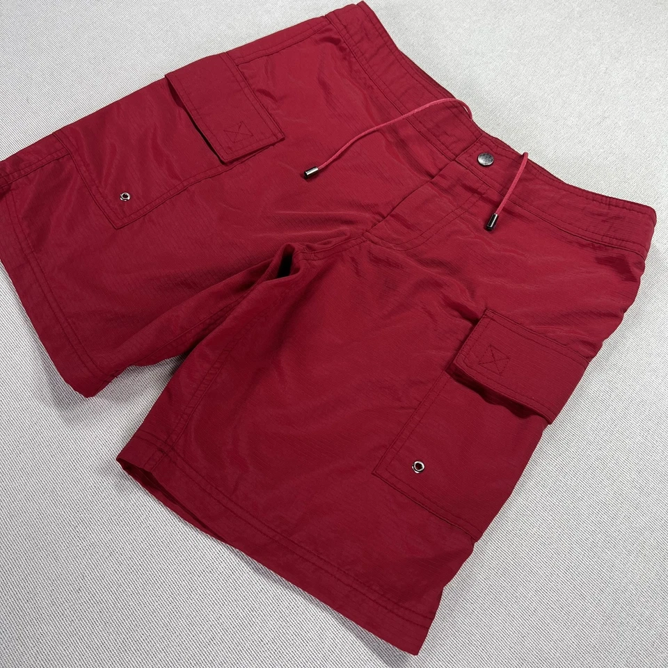 Pantalones Cortos Mr Turk Para Hombres 30 Rojo Poliamida Carga Bañador Board Shorts Forrados EE. UU. Foto 2 de 4