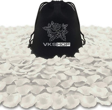 4500 Pack White Rose Petals,Artificial Roses Flower Petals for Romantic Night,Va