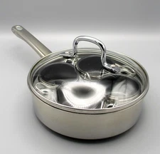 Calphalon Induction Stainless Steel 4 Egg Poacher w/ Glass Lid & Nonstick Cups