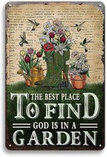 Cute Funny Garden Gardening Gifts Tin Metal Signs Home D cor 8x12