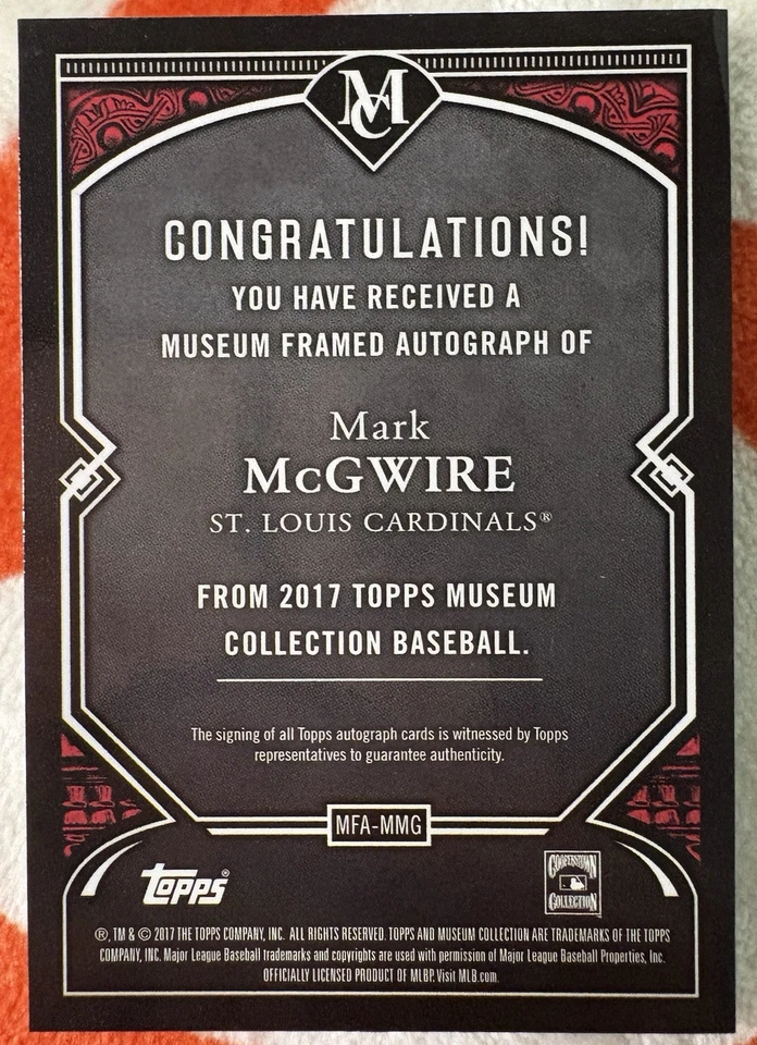 Autógrafo "Mark McGwire" Topps Museum 2017, SP 05/10 **LEER** Foto 2 de 3