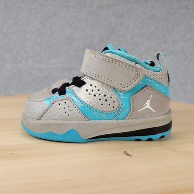Jordan Flight Club 91 Toddler 4C Wolf Grey Gamma Blue Sneakers 602675-013