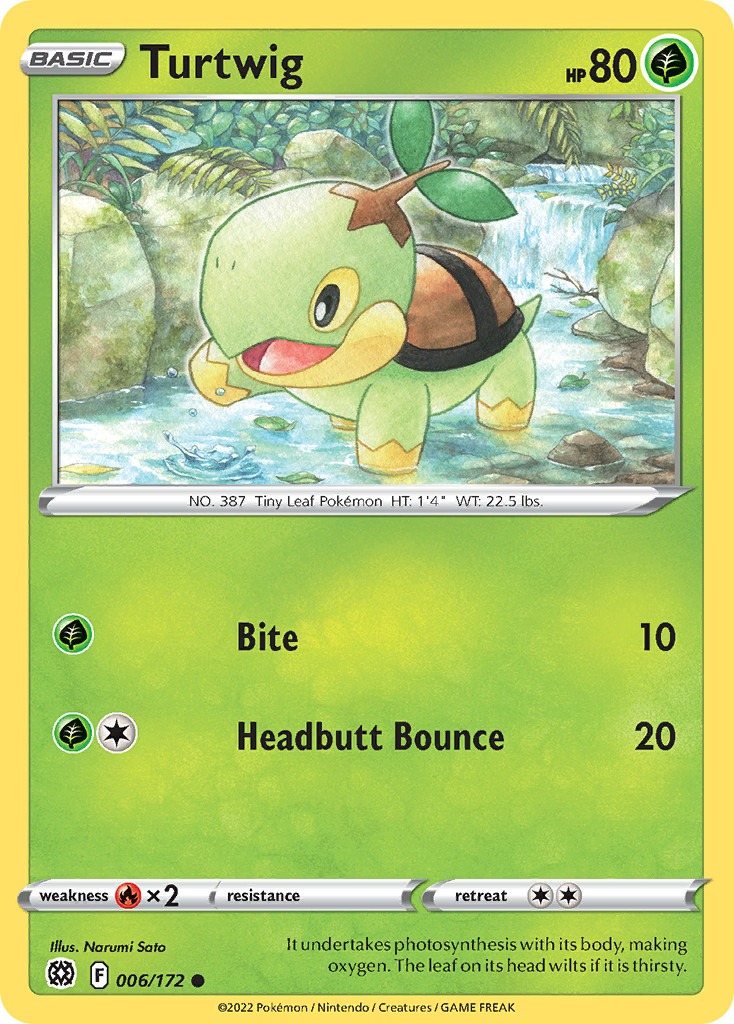 Turtwig 006/172 Common Brilliant Stars Pokemon Near Mint