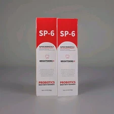 SP-6 Probiotic Whitening Toothpaste Enamel-Safe Fluoride-Free Fresh Mint 2 Pack 