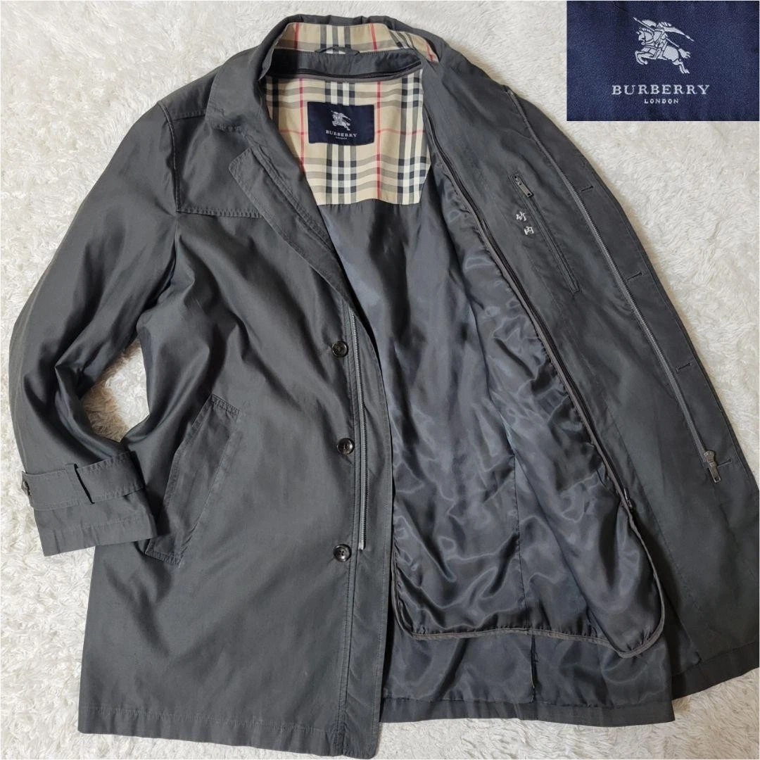 BURBERRY Giacca Uomo Nova Check Plaid Classica Vintage Rara Grigio M dal Giappone