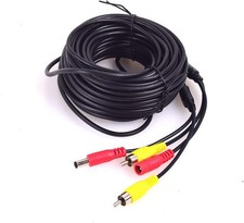 EKYLIN Car RCA DC Video Extension 10m/32ft, 32FT Cable with Power 2-in-1
