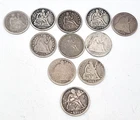 10 Unsearched Seated Liberty Dime 10C Lot. H15