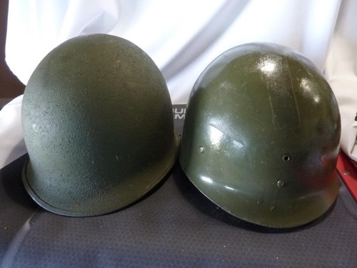 KOREAN ERA US ARMY REAR SEAM SWIVEL BALE STEEL M-1 HELMET W/ LINER - FREE SHIP