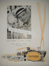 1942 Charlie McCarthy Edgar Bergen Fibber McGee & Molly 9x12 Industry clipping