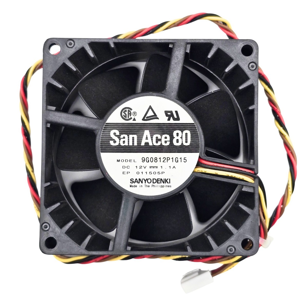 2X Sanyo Denki San Ace 80mmx38mm 138CFM 4-Wire Fan 12V High