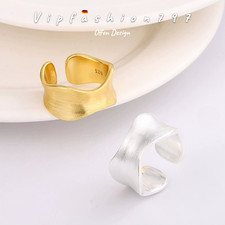 Damen Ring Offen Breit Gold &