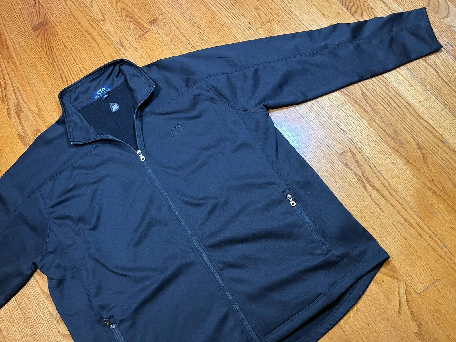 APPLE iOS Logo TRACK JACKET Mens XL Black MacOS Full Zip Extra Large Employee - product detail image 4