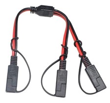 14AWG SAE DC Power Automotive Connector Cable Y Splitter 1 to 2 Black