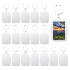 20Pcs Acrylic Keychain Blanks, Acrylic Photo Frame Keychain for Personalized
