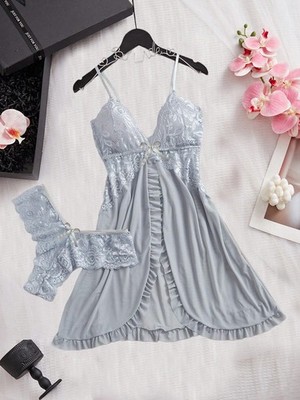 Ladies sexy mesh lingerie set, seductive nightdress for cheap24