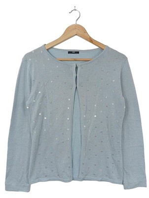 APART IMPRESSIONS Cardigan Damen Jacke Gr. DE 38 blau-silberfarben Casual-Look