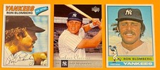 RON BLOMBERG, New York Yankees, 3-Card Lot, FIRST DH IN AMERICAN LEAGUE HISTORY
