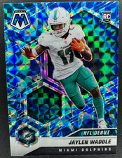 2021 Panini Mosaic Jaylen Waddle RC Prizm Reactive Blue Rookie #248 Dolphins