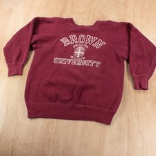 Brown University spellout crewneck sweatshirt fits SMALL true vtg 50s 60s 70s