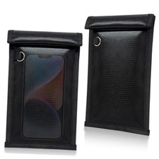 Faraday Bags for Phones Car Keys, 2 Pack without Reflective Strip Black