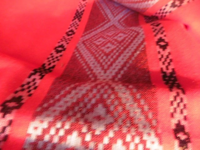 ANCIENNE NAPPE 160X240+12 SERVIETTES 55CM BASQUE ROUGE CRYLOR "1950"MOD GUERNICA - Photo 4/4