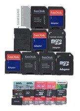 Lot 15x 16GB / 32GB MicroSDHC Memory Cards  10x SD Card Adapters