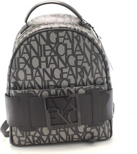 Chic Beige Black Women's Logo Backpack - Stylish Versatile Design