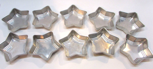 10 Vintage 1960s Small Individual 1x4 Star Shaped Aluminum Food Molds Bake Pans