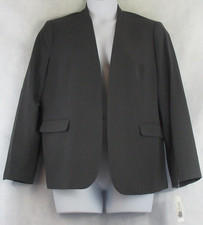 Bar III Women's Collarless Open-Front Blazer, Granite Dark Gray, XL