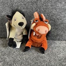 Disney Store The Lion King Shenzi and Pumbaa Beanie Mini Bean Bag Plush Lot NWT