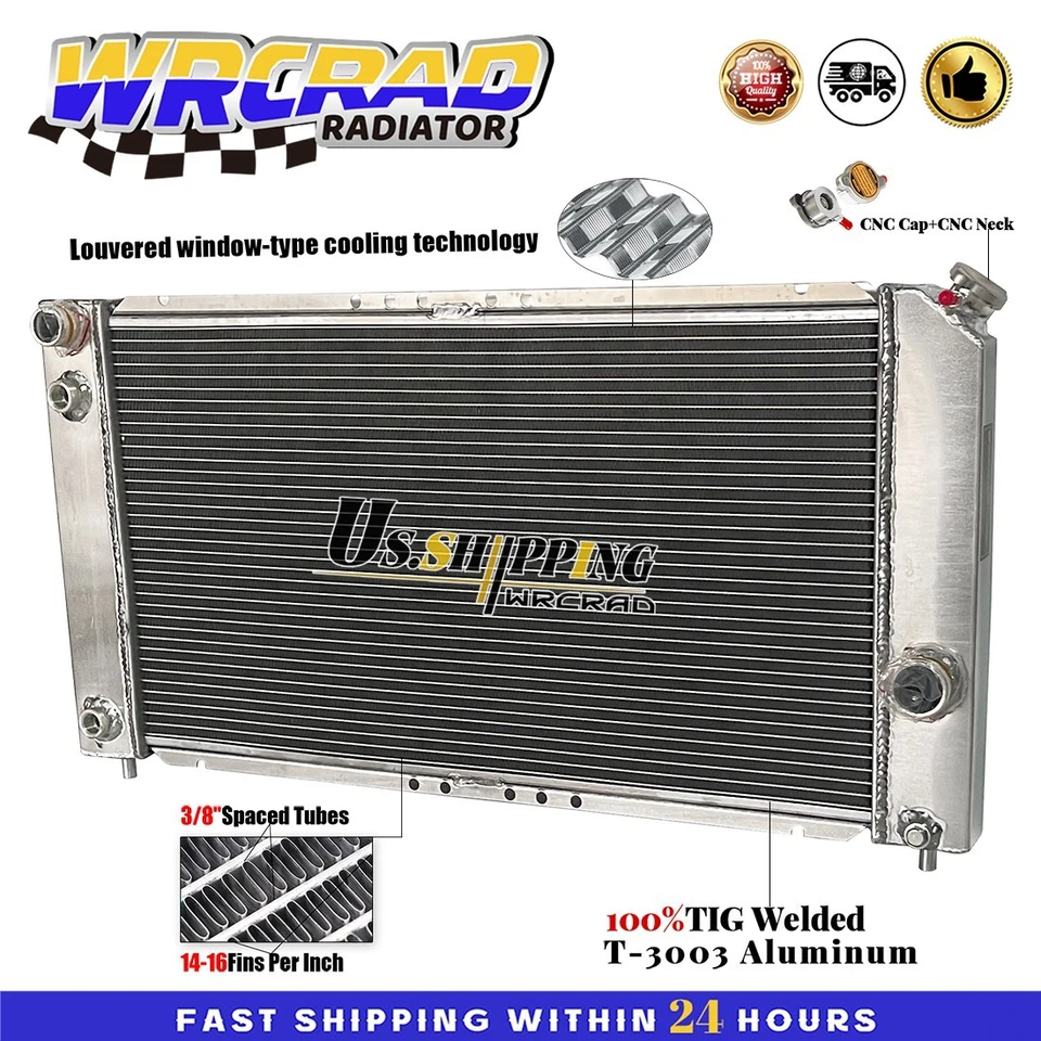 Radiador de aluminio de 2 filas para Chevy Blazer S10/GMC Jimmy Sonoma 1996-2005 4,3 L V6 Foto 3 de 4