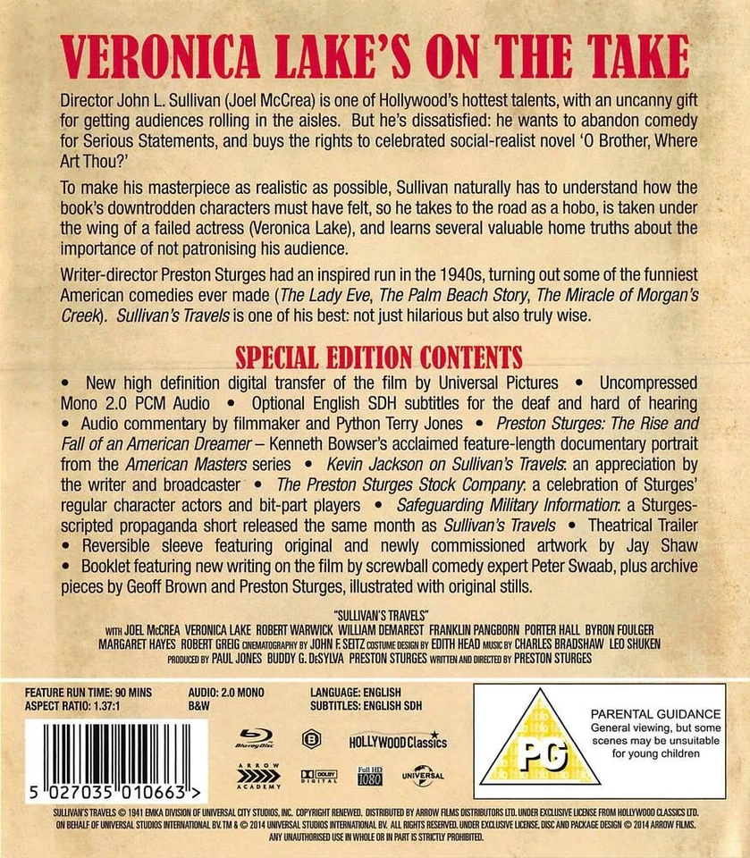 Sullivans Travels Blu-Ray - Image 2 of 2