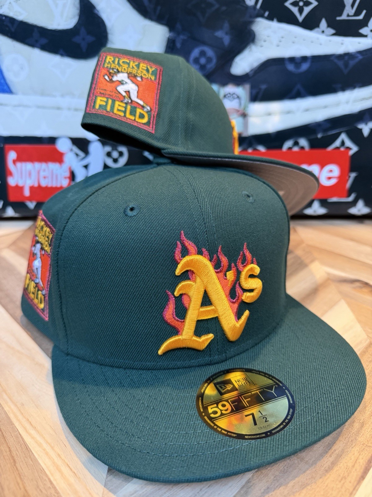 New Era Hat Club Main Event F & F Pack Oakland Athletics A’s Fire Flames 7 1/2