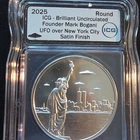 Intaglio Mint 2025 UFO Over New York City 1 oz Silver Round, Silver