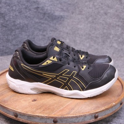 ASICS Men's GEL-Rocket 10 Volleyball Shoes Size 12.5 US Black/Gold  1071A054-002