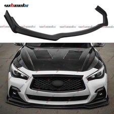 Matte Black Front Bumper Lip Spoiler Splitter For 2018-2024 Infiniti Q50 Sport