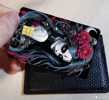  Debit Credit Card Skin Sticker Decal with Chip Midnight Skull Witch Free Ship