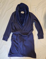 UGG Robe Womens Small Duffield II Blue Bear Heather Plush Mid Length Robe