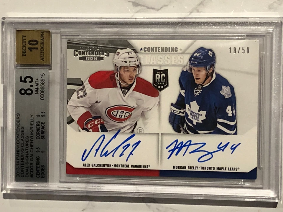2013-14 Panini Contenders /50 MORGAN RIELLY GALCHENYUK AUTO BGS 8.5w/ 10 NMMT+ - Image 2 of 4