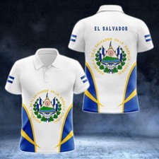 El Salvador Coat Of Arms And Flag - New Version Unisex Adult Polo Shirt Gift for