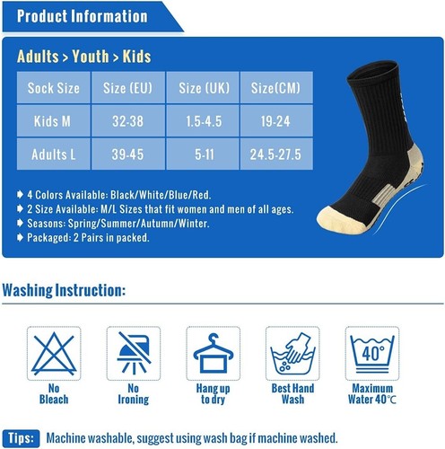 Boys Football Socks (4 x Pairs!) Sports, Anti-Blister, Gripping, Wicking - Black - Picture 6 of 6