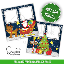 Christmas Scrapbook Santa North Pole 2 PRINTED Premade Scrapbook Quick Pages 67